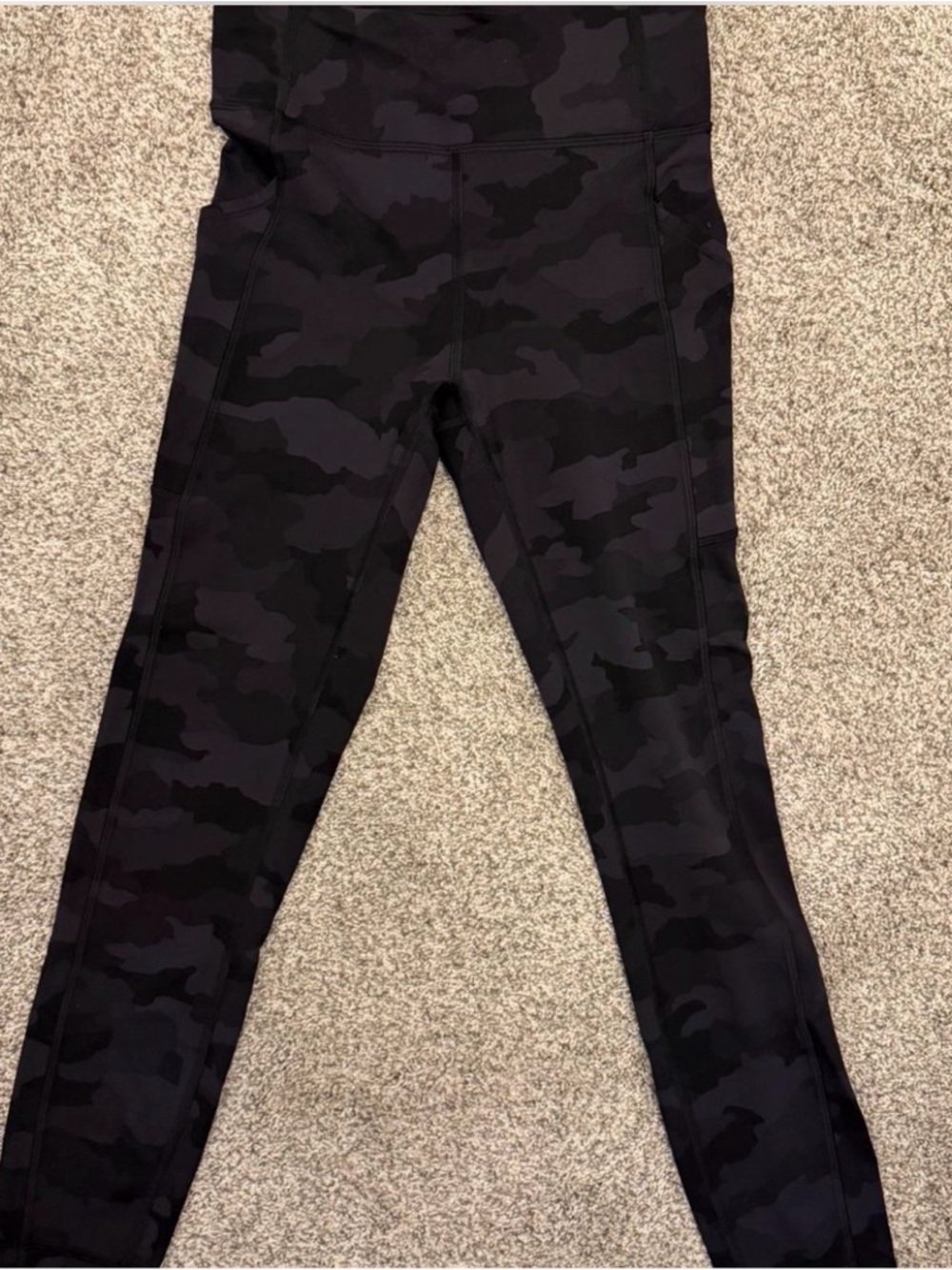 Lululemon Fast and Free 25” Black Camo Leggings